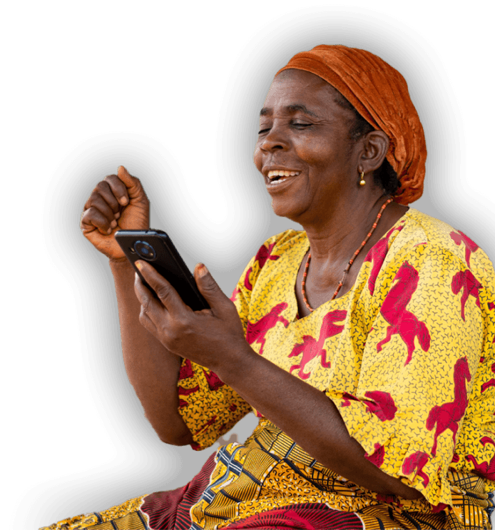 woman holding a phone